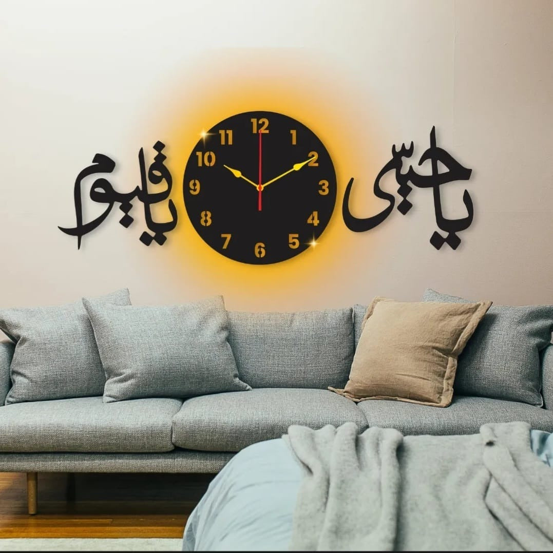 Bismilah Clock, And Butterfly Shelf,Wooden Wall Clock-3D Watch DIY Design Decoration Birds Numeral Quartz For Home Décor Living Room And Offices And For Gifts