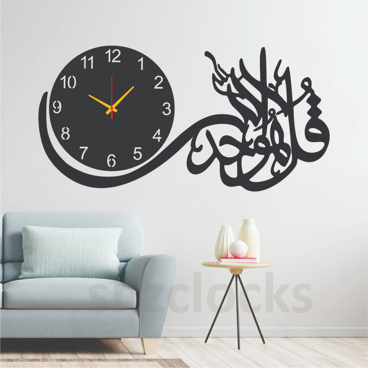 Bismilah Clock, And Butterfly Shelf,Wooden Wall Clock-3D Watch DIY Design Decoration Birds Numeral Quartz For Home Décor Living Room And Offices And For Gifts
