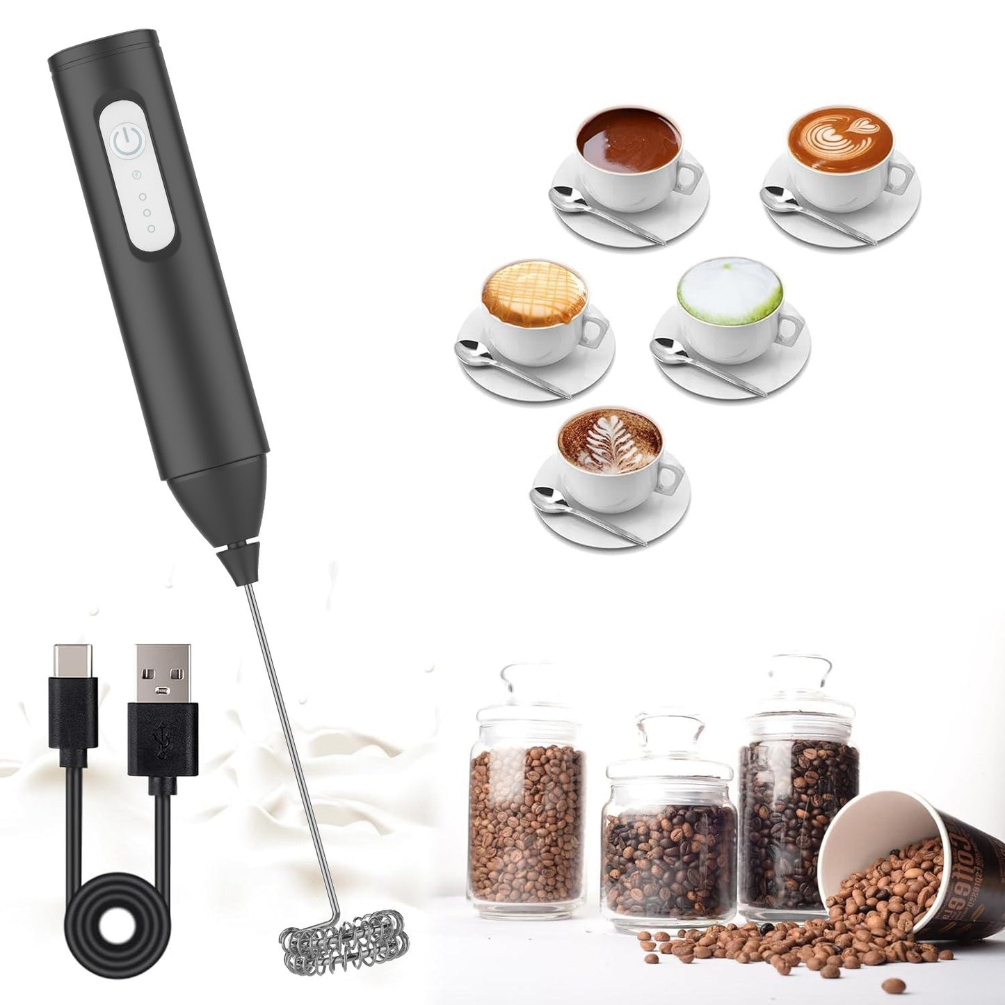 Kenwood Electric Egg Beater Machine - USB Rechargeable Coffee Maker - whisk mini electric mixer - Cream whipper Hand Mixer - Handheld Cake Egg Beater - Cream Mixer Blender - Cake Baking Tool - Small kitchen appliance
