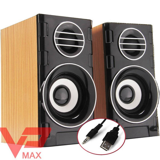 FT-165/2031 New Prime USB Multimedia Speaker for Laptop, Compact Home Theater System, 2.0 Channel Sound with Volume Control, Plug and Play, EU Plug