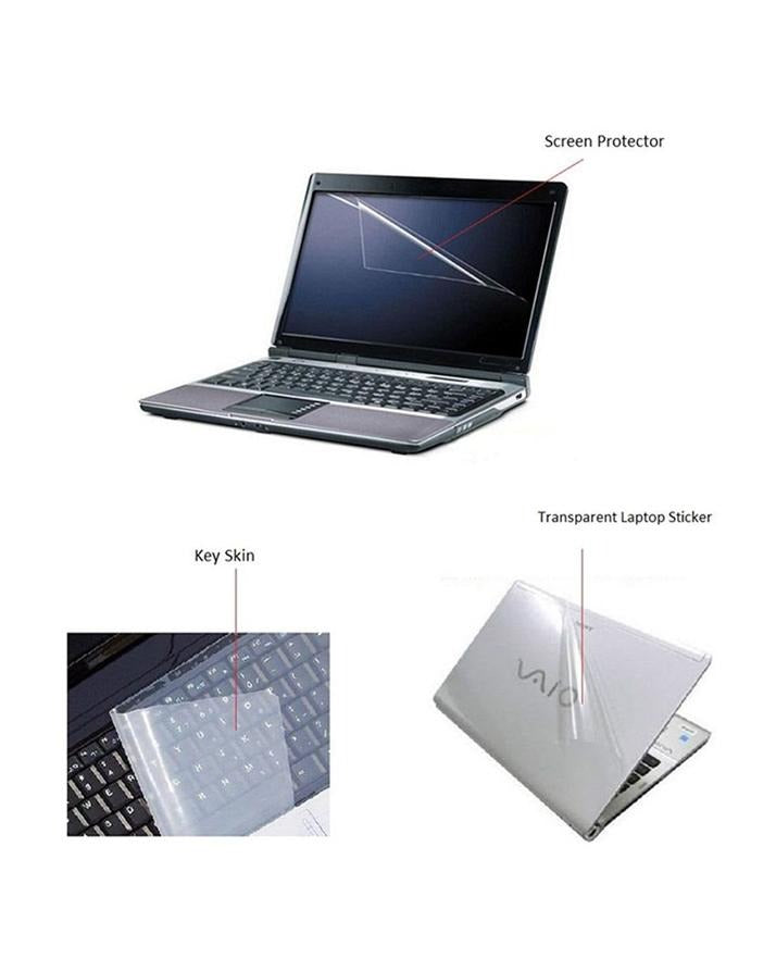Combo 3 in 1 - Laptop Protector - Keyboard Cover + Front & Back Screen Protector