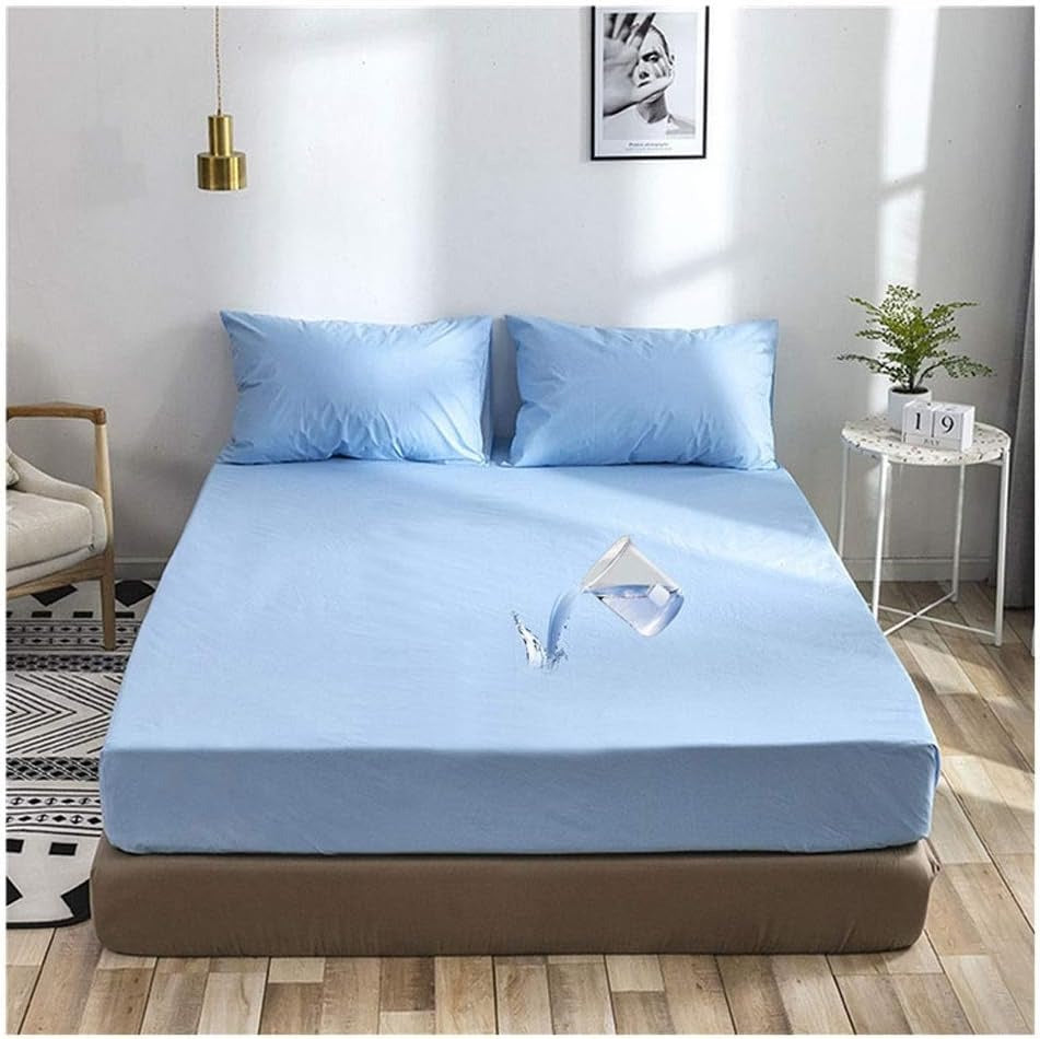 Waterproof/Oilproof Mattress Cover Single, Queen, double bed-King Size, Bed Cover - Fitted Cover - Anti Dust-Mite Hypoallergenic - Can Cover Spring Mattress