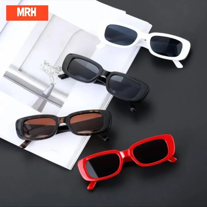 Classic Rectangle Frame Vintage Small Square Sunglasses For Men and Women Stylish UV Protection Eyewear