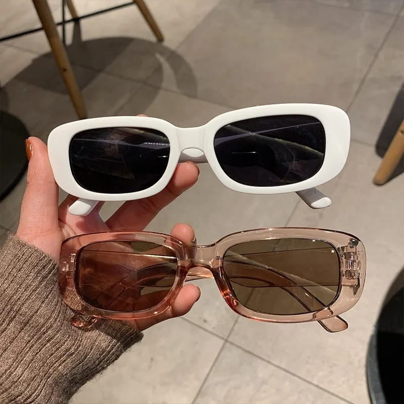 Classic Rectangle Frame Vintage Small Square Sunglasses For Men and Women Stylish UV Protection Eyewear