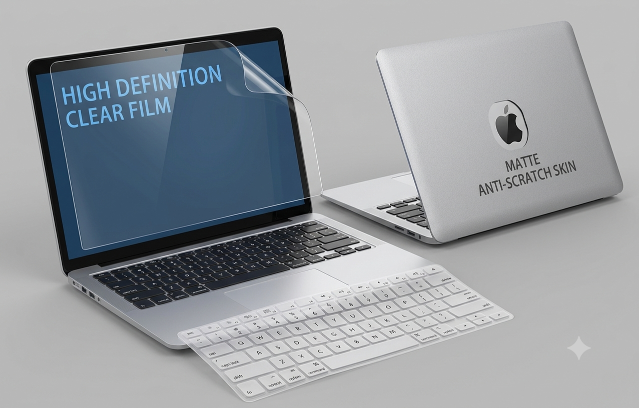 Combo 3 in 1 - Laptop Protector - Keyboard Cover + Front & Back Screen Protector